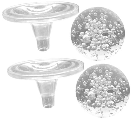 CIYODO 2 Pièces Set de Boules à Bulles avec Support pour Décoration de Réservoirs Sphères Artisanales Décor de Fontaine et Intérieur Accessoires de DIY pour Aquarium et Terrarium