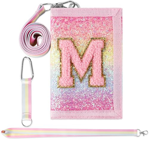 GmeDhc Cartera Niño, Letras inglesas A-Z Monedero Niñas, con Hebilla y Cordón para el Cuello, para Regalos de cumpleaños