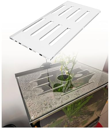 Genérico Tapa de Acuario de Acrílico Transparente 5 mm, Cubierta para Pecera con Ranuras de Ventilación, Protector Antisalto para Acuario Abierto, Más de 100 cm se Envía en 2 Piezas(40x30 cm)