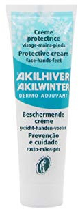 Akileine Akilwinter Protective Cold Weather Cream for Face, Hands & Feet: Prevents Chilblains, Frostbites, and Cracks, Soothes Itchy Dry Skin, Suitable for Skin & Family Use (1 Fl Oz)