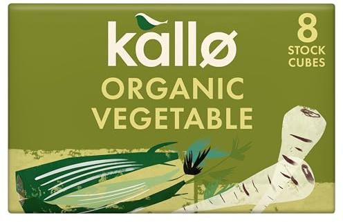 Kallo Organic Vegetable Stock Cubes, Gluten Free, Vegan & Coeliac Friendly, No Artificial Colours, Flavours or Preservatives, Premium Veg Stock for Broth, Soup, Sauces & Gravies, 96 Pack, 12 x 88g