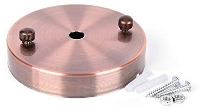 10 x 2 cm Auvent de Plafond Rouge Bronze, Rosace de Plafond en Métal, Cache Fil pour Lustre Plafond