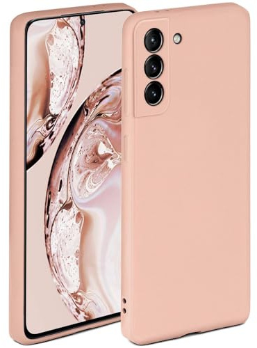 ONEFLOW Soft Case für Samsung Galaxy S21 Hülle aus Silikon mit Kameraschutz, Silikonhülle mit erhöhtem Schutz fürs Display, Backcover Schutzhülle, weiche Handyhülle, Rosa