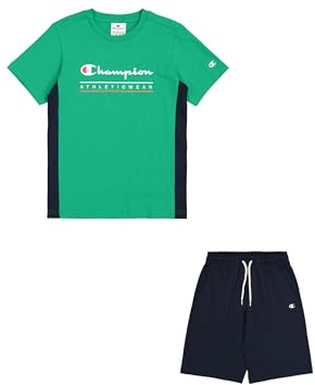 Champion Legacy Boy - Completo girocollo con logo grande, colore: Verde (GS130), L, Verde (GS130), 11-12 Anni