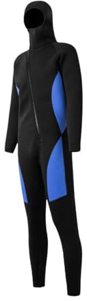 F Fityle Mute Complete 3mm Muta Uomo Donna Muta da Sub in Neoprene Cerniera Frontale Felpa con Cappuccio Snorkeling Tuta da Surf Manica Lunga, XXL