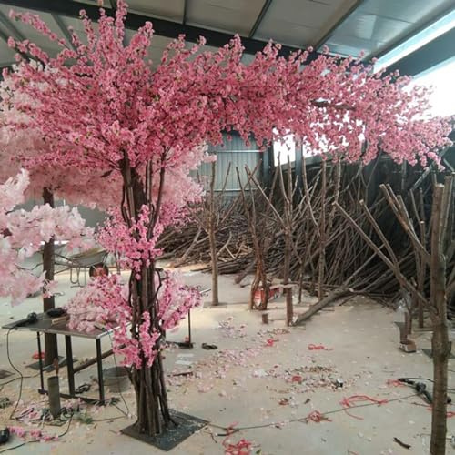 Árbol de Flor de Cerezo Artificial - Decoración de Árbol de los Deseos con Grandes Flores de Seda Rosa