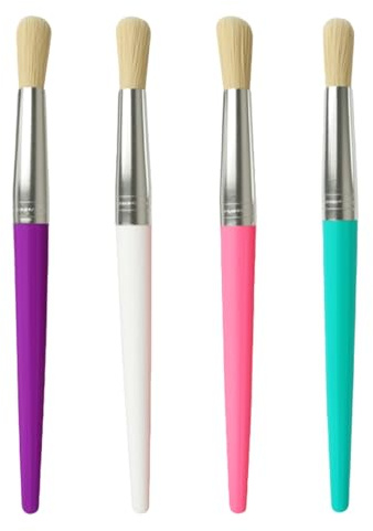 YHTCC 4 Pcs Kids Paint Brushes Set, Chubby Art Brushes for Children