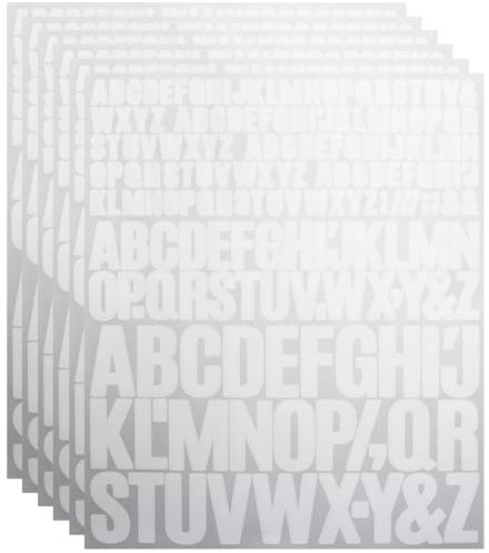 1080 Pieces Letter Sticker Adhesive & Waterproof 0.5 1 1.5 Inch Vinyl Alphabet for Scrapbook Notebook Name Tag Graduation Cap Water Bottle - White Sticker Decals