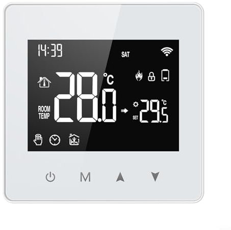 Fauhapyway Smart Thermostat,For TUYA For ZigBee Smart Wall Oven Thermostat Touch Button Design