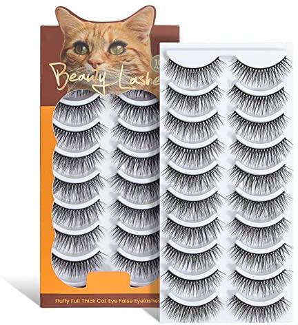 10 Paires Faux Cils 3D Auto adh sifs Doux et R alistes avec Fibres Fines pour Maquillage Cosm tique de Mode