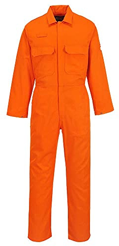 Portwest BIZ1 Mens Heat Flame Resistant Welding Overalls Bizweld FR Protective Boiler Suit Work Coveralls Durable Workwear Mechanics Warehouse Garages Orange, 3XL