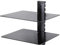 AVF AV Accessory Shelf Black - Tempered Glass AV Shelves 38cm Wide x 28cm Deep Under TV Storage, Safety Glass, Black Cable Management (Two Shelf)