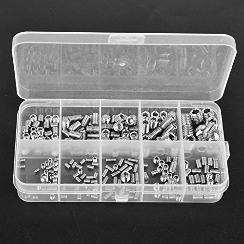 ViaGasaFamido 245 Stücke M3 M4 M5 M6 M8 Madenschrauben Headless Set Schrauben Set Edelstahl Innensechskant Innensechskant Konkav End Befestigungen