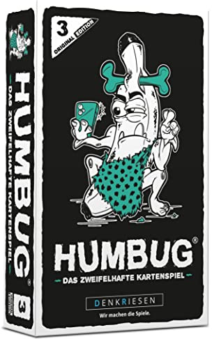 DENKRIESEN - Humbug® - Édition originale n° 3 | Jeu de devinettes | À partir de 10 ans | 3 à 8 joueurs | Jeu de fête | Jeu de famille | Trompes, deviner, bluffer et parier | Jeu de cartes amusant pour