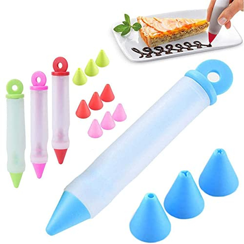Penna Decorazione In Silicone Per Torta Fondente - 4 Pezzi Riutilizzabili - Siringa Pasticceria Pennarello