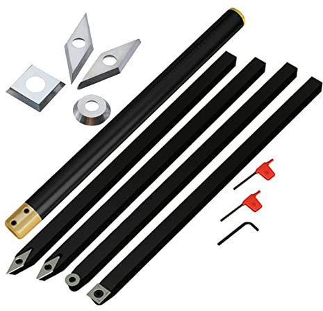 Schalenhobel-Holzmeißel, 3-teiliges Set, Drechselmeißel für Drehmaschinen, Spindel-Schalenhobel-Set, Schrupphobel, Holzdreh-Trennwerkzeuge mit Walnussgriff in Holzkiste