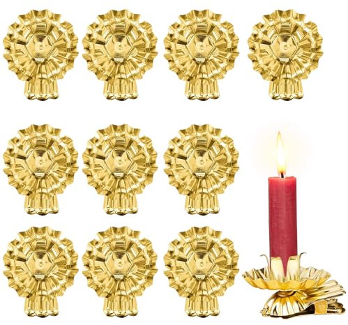 10 Stück Baumkerzenhalter Clip,Mini Gold Kerzenhalter für Weihnachtsbaum,Mini Kerzenhalter für WeihnachtsbaumWeihnachtsbaumkerzenhalter,für baumkerzen, Geburtstag, Weihnachten Dekoration