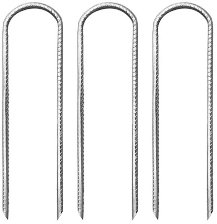 3 Stück robuste L-förmige Gartenanker in U-Form, Metallheringe für Zelte, Windstangen, Stahlheringe, Garten