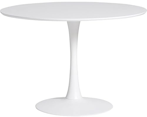 HOMIFAB Table à Manger Ronde Blanche Ø 110 cm - Lilo