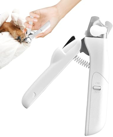 Cortaúñas para gatos – Acero inoxidable Suministros para mascotas con luz LED | Cortaúñas para gatos, para cachorros, gatos, conejos, perros salchicha, casa, exterior, viaje interior