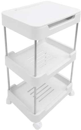 Aramox Carro Rodante con Mesa Carro de Almacenamiento con Ruedas Multifuncionales de Varios Niveles, Diseño de Moda para la Organización de la Sala de Estar, Adecuado para el Hogar y la Oficina