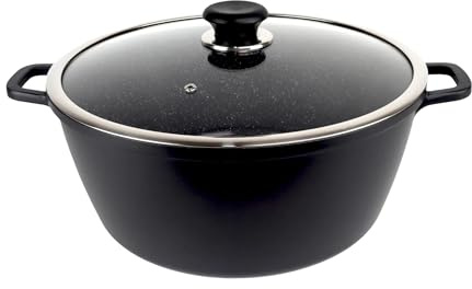 Reldor Stock Pot 22.4L, 44cm Non Stick Cooking Pot with Glass Lid, Aluminum Saucepan Casserole Pot, Ceramic Coating, Induction & Oven Safe, Heavy Duty & Easy to Clean, Large Size