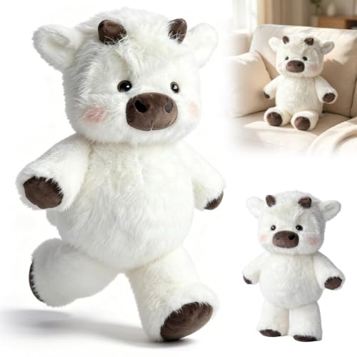 HBSFBH Jouet en Peluche Doux De Vache, Peluche Vache Qui Court, Peluche Qui Court, Peluche Va-Che, Doudou Va-Che Qui Co-urt, Animal en Peluche De Va-Che Qui Co-urt À Fourrure, pour Enfant Adultes