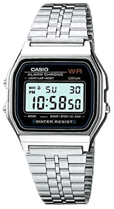 Casio Unisex Digital Watch with Stainless Steel Bracelet A159WA-1D