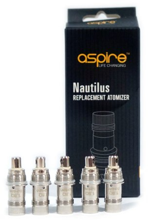 Aspire Nautilus Lot de 5 atomiseurs de rechange 1,8 Ohms - sans tabac ni nicotine