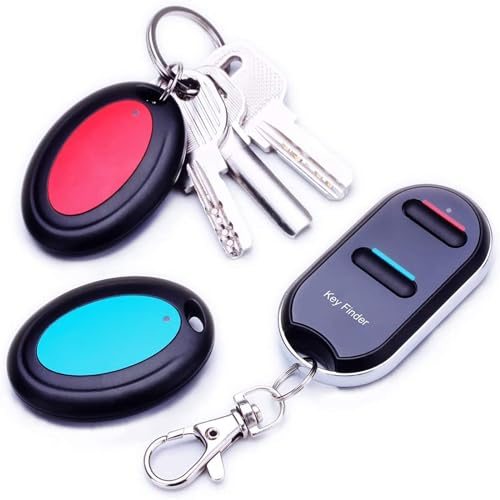 Key Finder,Vodeson Remote Control Finder, Easy to Use Suitable for The Elderly wireless Key Locator Device,Whistle find keys wallet Phone Finder,Item cat pet Tracker (2 receivers)