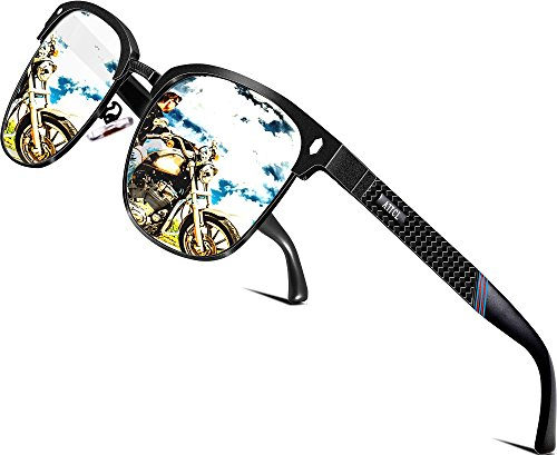 ATTCL Herren Polarisierte Verspiegelt Sonnenbrille AL-MG Metallrahmen Ultra Leicht UV400 Schutz für Fahren Angeln 8-188 Silver