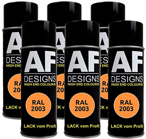 6 X RAL vernice spray per auto vernice colorata vernice spray RAL 2003 arancione pastello lucido