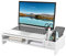 Monitor Stand White Computer Monitor Riser PVC Artificial Board Desk Rack for Computer Laptop, with Storage Compartments, Material Thickness 8mm, 49 x 20 x 10cm/19.29 x 7.87 x 3.94in