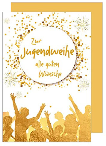 Edition Seidel exklusive Premium Karte zur Jugendweihe mit Umschlag. Glückwunschkarte Grusskarte Jugendweihe einzelne eine Karte Junge Mädchen Karte (JW121 SW022)
