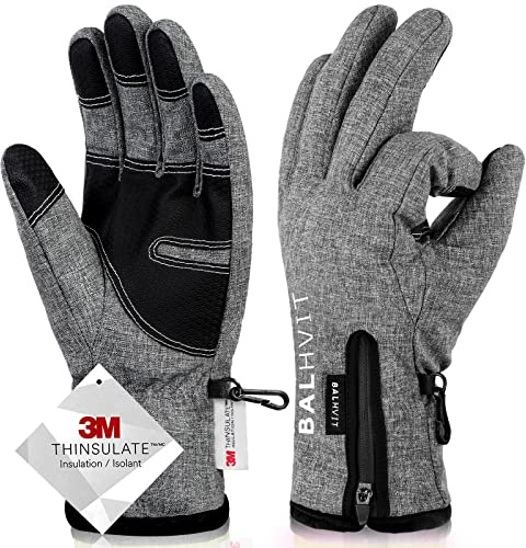 -Guantes impermeables de invierno de 30 grados Fahrenheit para hombres y mujeres, guantes térmicos transpirables Balhvit, guantes térmicos de pantalla táctil de 11 capas para clima frío