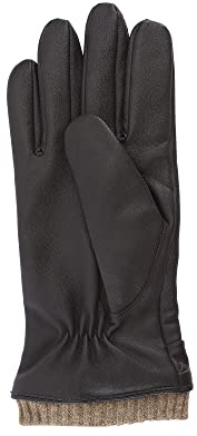 NF NITZSCHE fashion - Guanti in pelle da uomo - Fodera interna in 100% lana - Guanto con funzione touch smartphone - Elegante guanto invernale - 100% nappa di pecora, marrone, 9.5