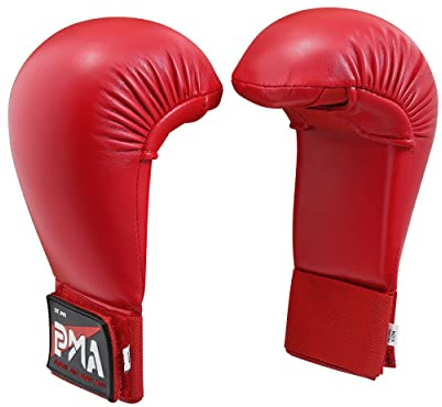 Playwell Guanti da sparring in vinile per arti marziali e karate, taglia L, colore: rosso