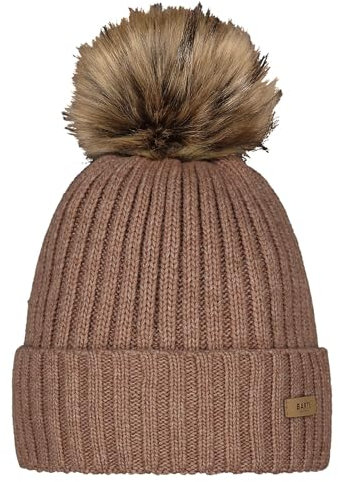 Barts Strickmütze Augusti Wintermütze mit Kunstfell-Bommel 4548 Light Brown 24