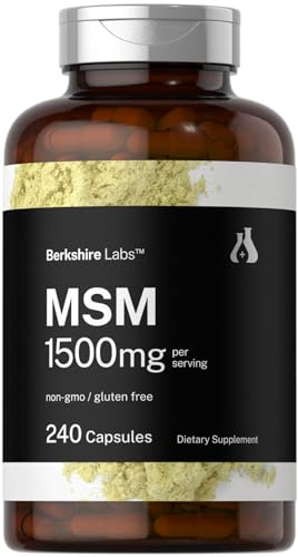 Horbäach MSM Capsules 1500mg | 240 Count | Non-GMO, Gluten Free Supplement | Berkshire Labs