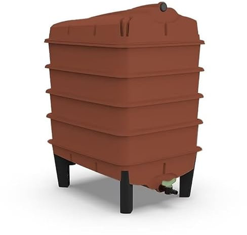 Tiger Wormery – 4‑Tray Worm Composter Kit – Indoor & Outdoor Composting System – Eco Home Recycling – Made in the UK (Terracotta)