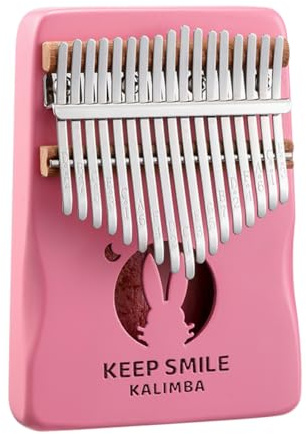 Kalimba Daumenklavier 21 Tasten/17 Tasten Finger Klavier Tragbares Musikinstrument für Anfänger, Musikgeschenke für Musikliebhaber (Kaninchen, Klein)