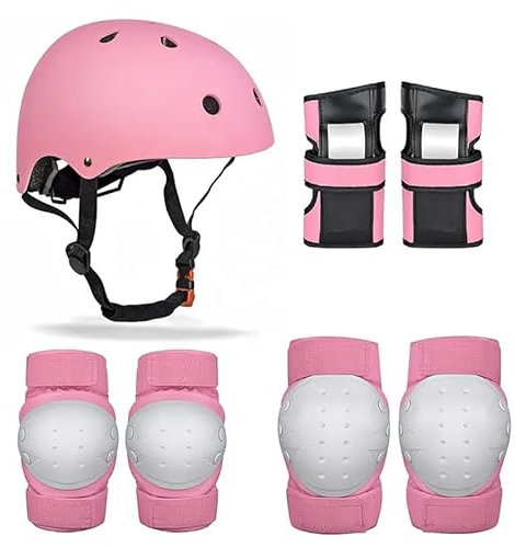 Casco Bicicleta niño 2 a 12 años Patinete Casco y Protecciones para Niños Ajustable