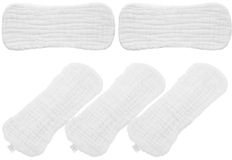 FRCOLOR 5pcs Pure Cotton Diapers Washable Burp Cloths Muslin Cloth Diapers Liners for Newborns Breathable for Boy Born