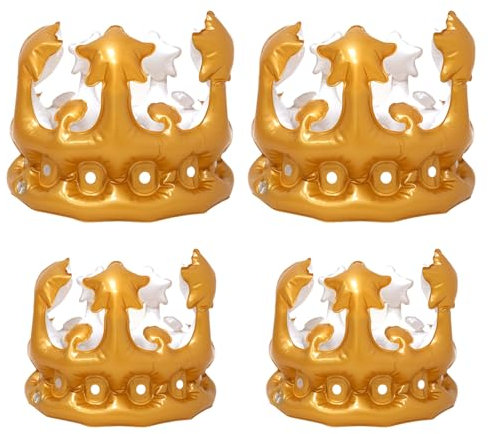 HDGSAFD 2 Pezzi Croona Gonfiabile Marrone, Cappello da Corona di Compleanno per Adulti per Bambini, Oggetti di Decorazione della Festa di Compleanno del Ballo di Compleanno.