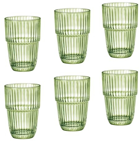 Bormioli Rocco Lot de 6 Verres Barshine Longdrink, 38 Cl, Vert