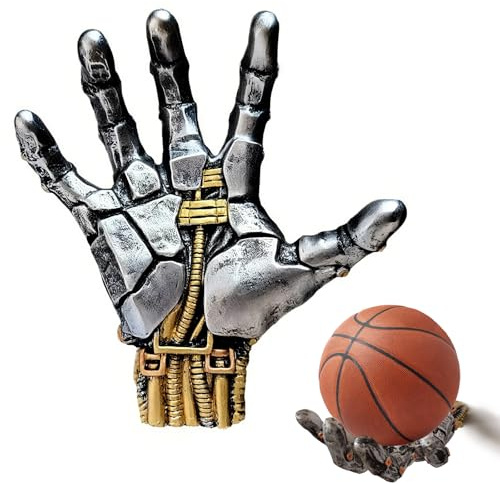 Hand Sculpture Basketball Holder Wall Mount,Art Decor Stand & Storage Rack Organizer, Display Case for Man Cave, Football Soccer Gifts,Basketball Stand,Basketball Wall Mount for Men Boys Gamers