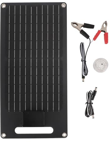 Mumusuki 50W 12V Solpanel, Monokristallin Kisel ABS Solarladdare med Dubbla USB -utgångar Högeffektiv Solcell för Mobiltelefon, Tak, Utomhuscamping och RV