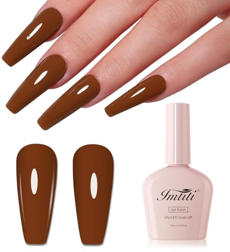 Imtiti 10Ml Brauner Gel Nagellack Langanhaltend Ablösbar UV LED Herbst Gel Nagellack Für Den Salon Oder Zum Selbermachen Zu Hause Geschenk Für Frauen