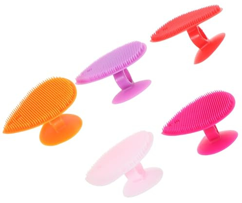 Outanaya 5 Stück Silikon Herzförmige Badebürste mit Doppelseitigen Massageborsten Sanfte Kopfhaut und Gesichtsreinigungsbürste Ergonomisch Bpa Frei für Babys Zufällige Zufällige Farbe