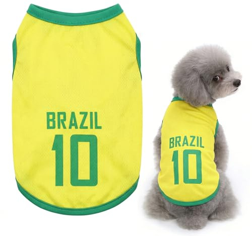 OPVYAEU Canotta Cane Maglietta Per Cani Maglia Cani Maglietta Cani Magliette Per Cani Maglia Cane Maglietta Cane Felpa Per Cani Maglietta Per Gatto Maglietta Per Cani Tifosi (M, Giallo)